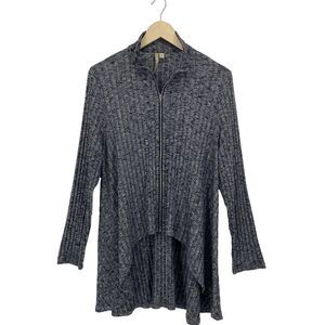 Comfy‎ USA Marled Swing Full Zip Top Jacket Ribbed Texture Wired Collar XL